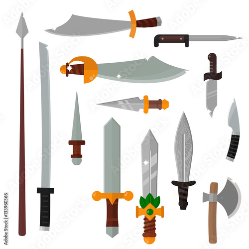 Knifes weapon vector illustration.