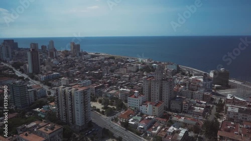 HAVANA panoramic view of the 33 floor restaurantThe old streets, the main square, the citizens. photo