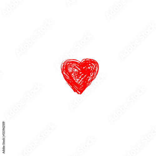 heart doodle icon vector