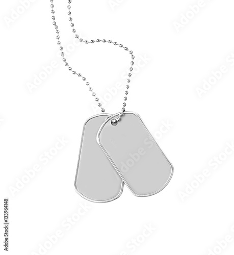 Military ID tags, isolated on white