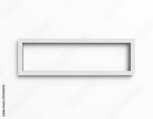Simple white box shelf isolated