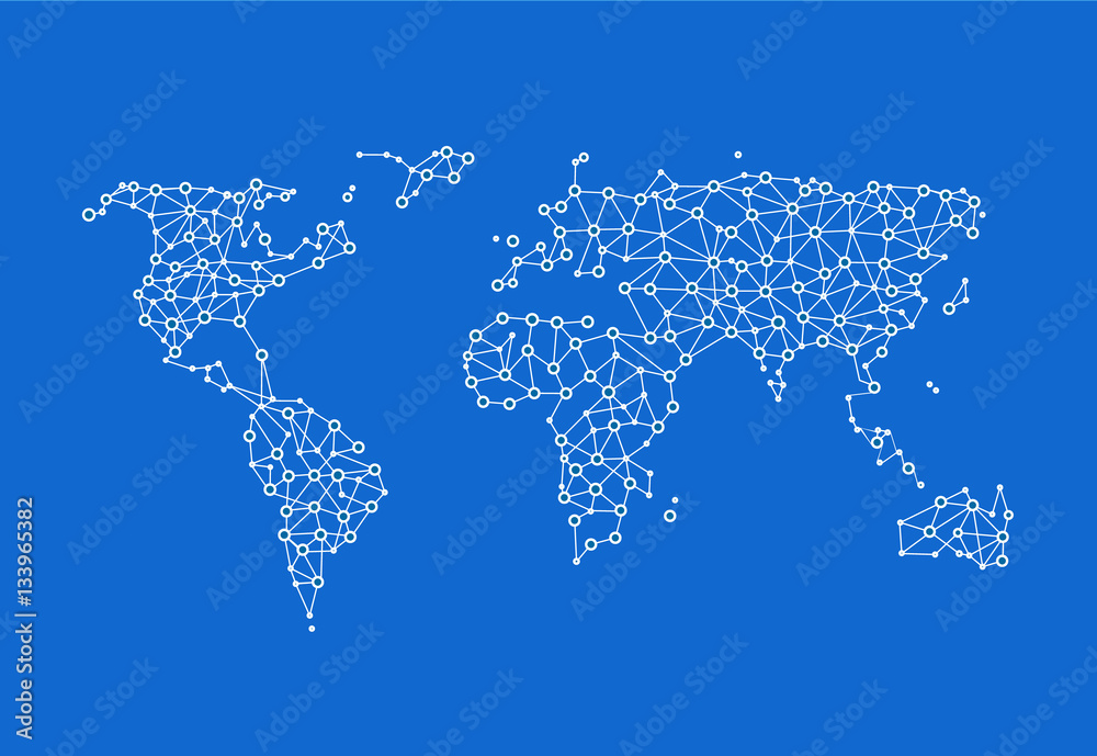 Fototapeta premium Political World Map vector Illustration.