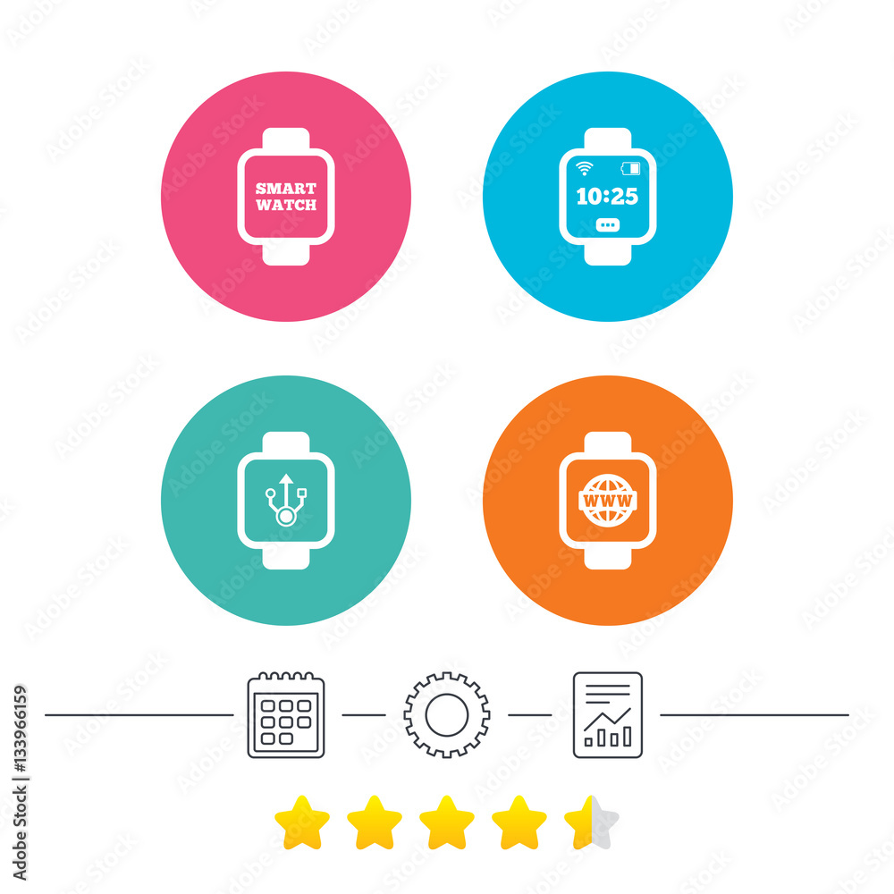 Smart watch icons. Wrist digital time clock. Smart watch icons. Wrist digital time clock.