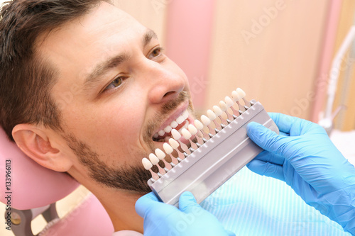 Dentist checking and select...