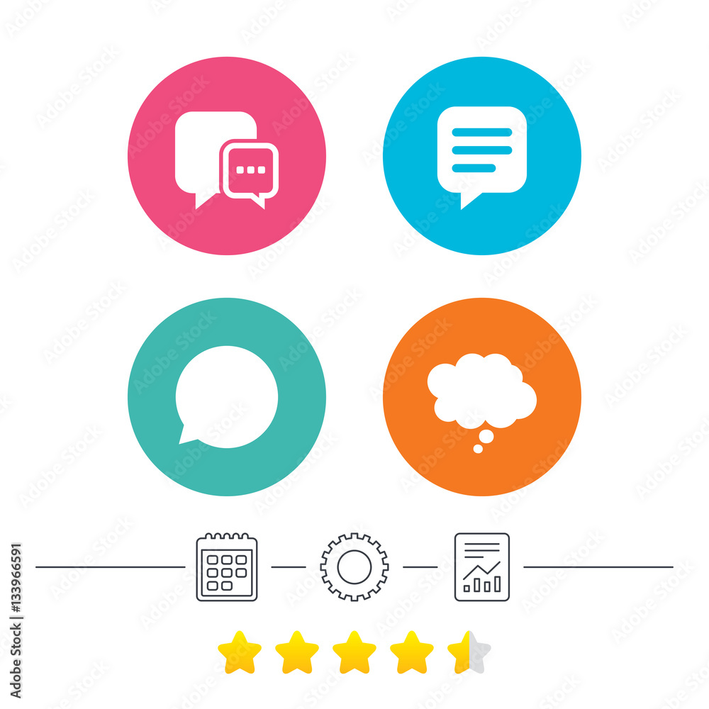 Chat icons. Comic speech bubble signs. Think. Chat icons. Comic speech bubble signs. Think.