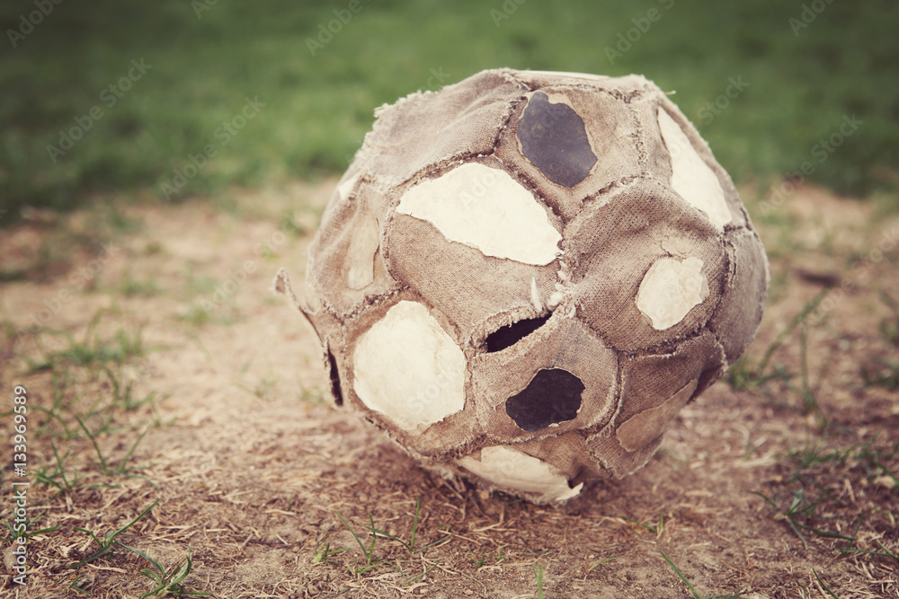 Very old well used soccer ball Stock Photo Adobe Stock