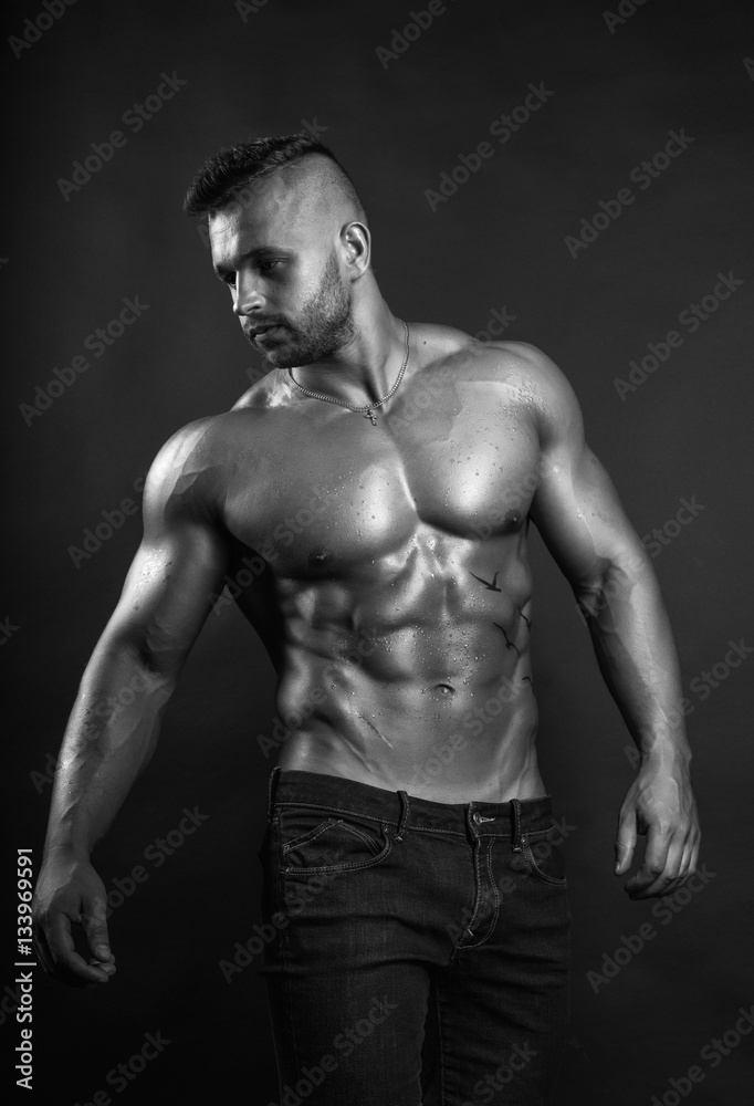 Handsome, muscular and sexy young bodybuilder man