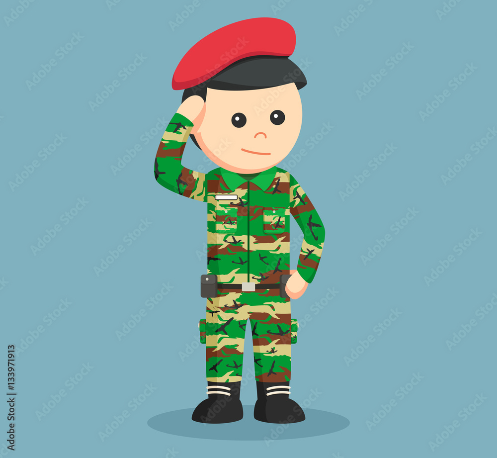 army man saluting illustration design