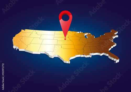 3D USA State map