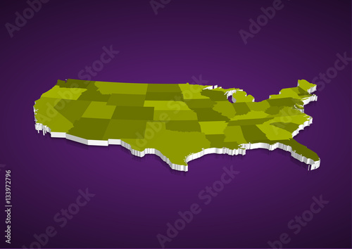 3D USA State map