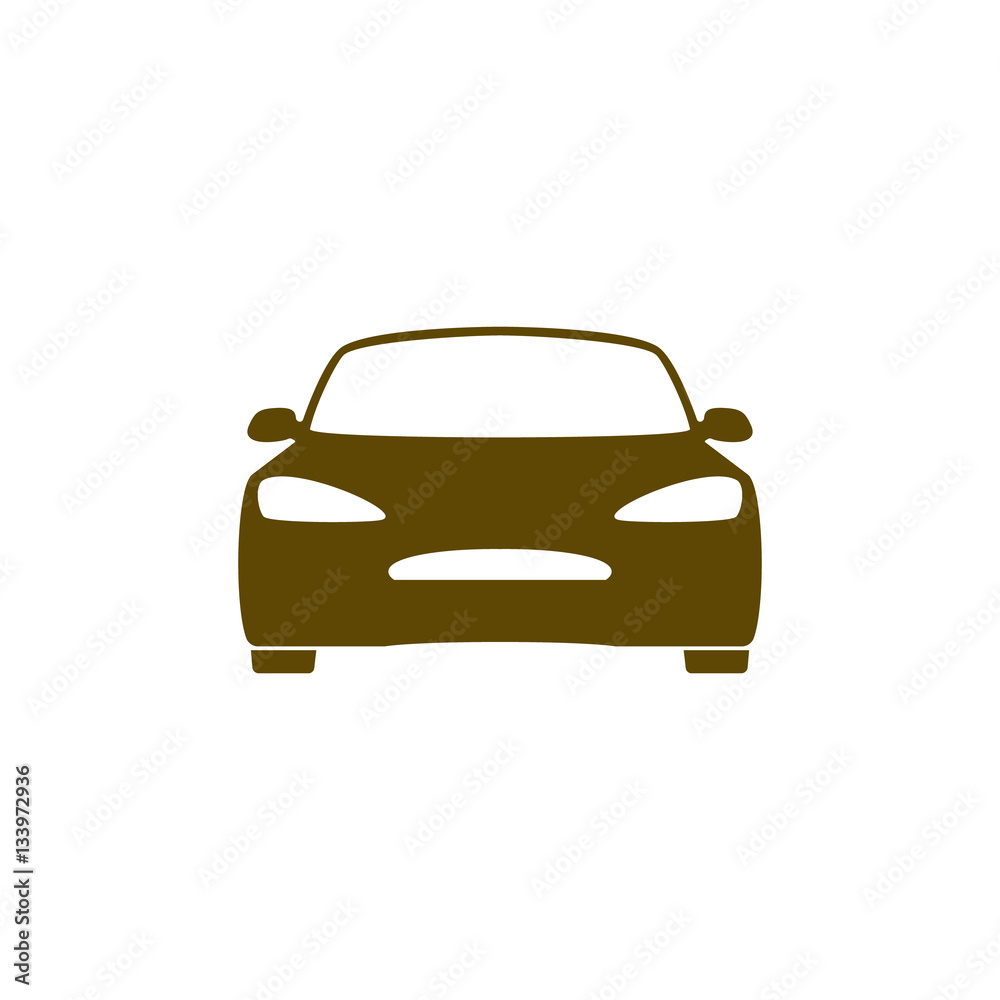 Flat paper cut style icon of a car Flat paper cut style icon of a car