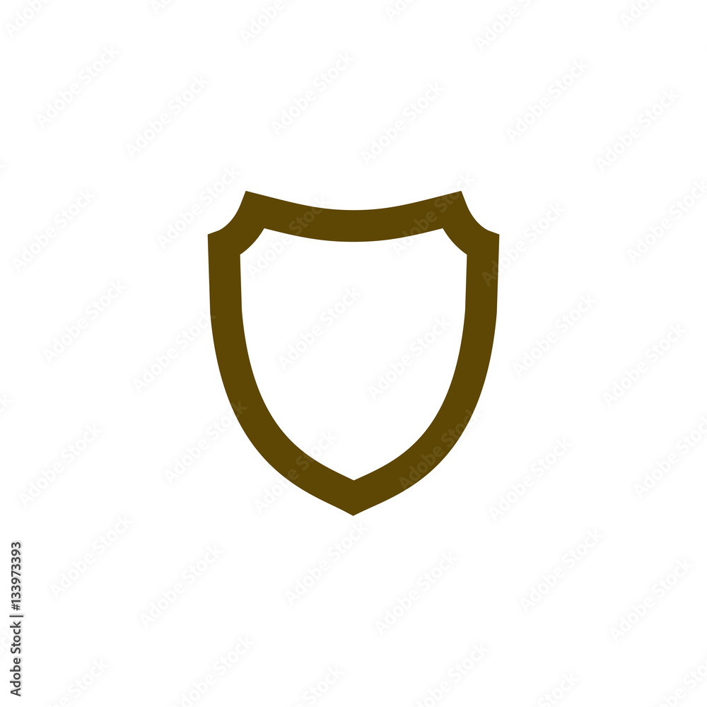 Flat paper cut style icon of a shield Flat paper cut style icon of a shield