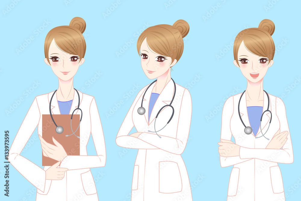 beauty cartoon woman doctor Stock Vector | Adobe Stock