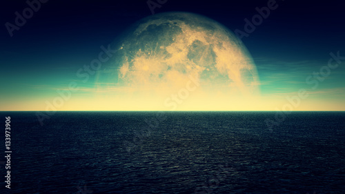 ocean and full moon day © aleksandar nakovski