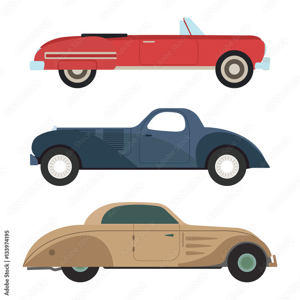 Fototapeta premium Retro car vector illustration.