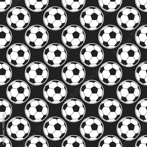 Seamless pattern with soccer balls vector.