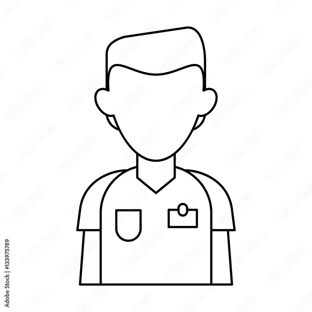 nurse male suit surgeon hospital outline vector illustration eps 10