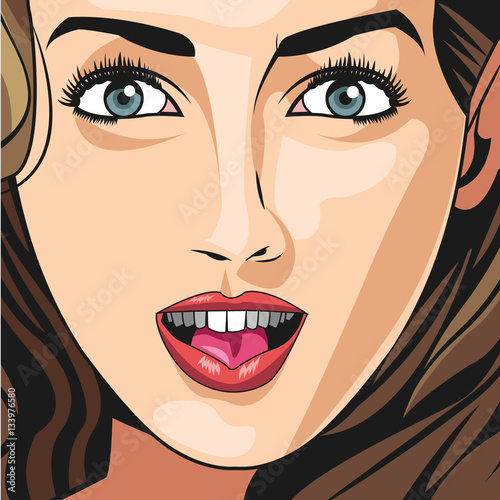 young girl face hairstyle model vector illustration eps 10