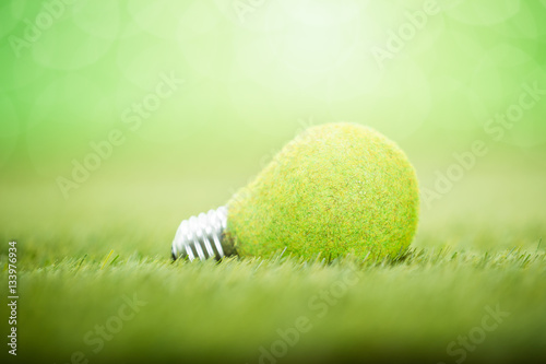 Photos Light Bulb Placed On Grass
