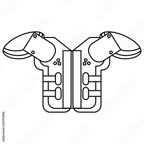 shoulder pad american football equipment protection outline vector illustration eps 10