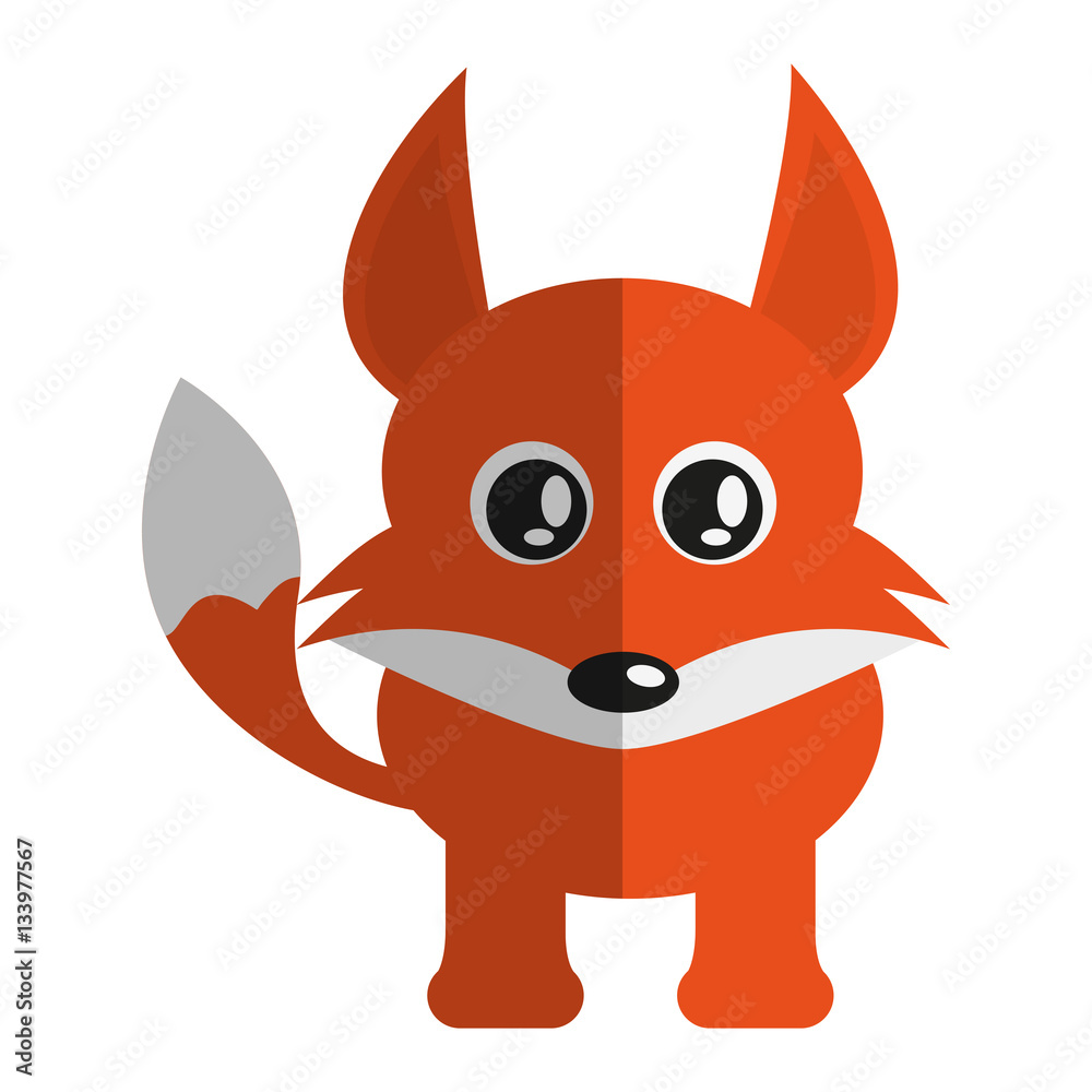 cute fox animal cartoon icon over white background. colorful design. vector illustration cute fox animal cartoon icon over white background. colorful design. vector illustration