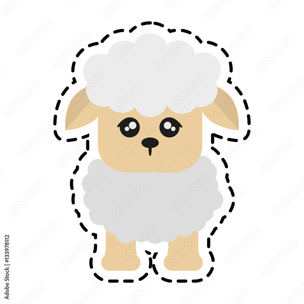cute sheep animal cartoon icon over white background. colorful design. vector illustration cute sheep animal cartoon icon over white background. colorful design. vector illustration