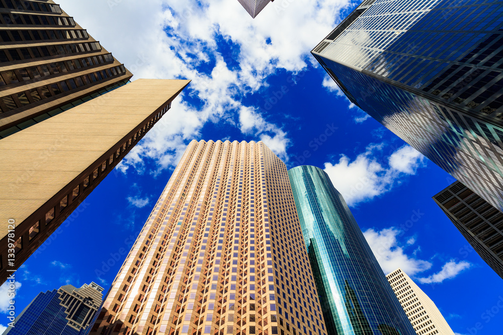 Modern downtown skyscrapers