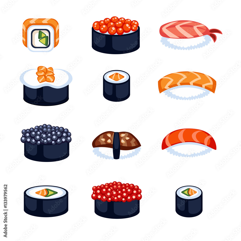 Sushi food vector illustration. Sushi food vector illustration.