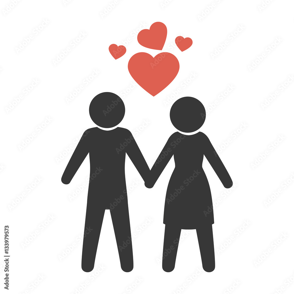 couple just married with heart vector illustration design couple just married with heart vector illustration design