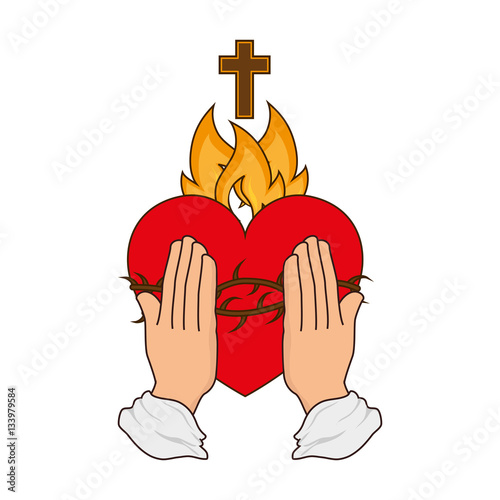 sacred Heart of Jesus vector illustration design