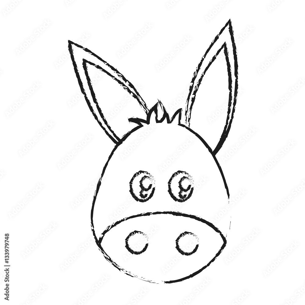 donkey animal cartoon icon over white background. vector illustration donkey animal cartoon icon over white background. vector illustration