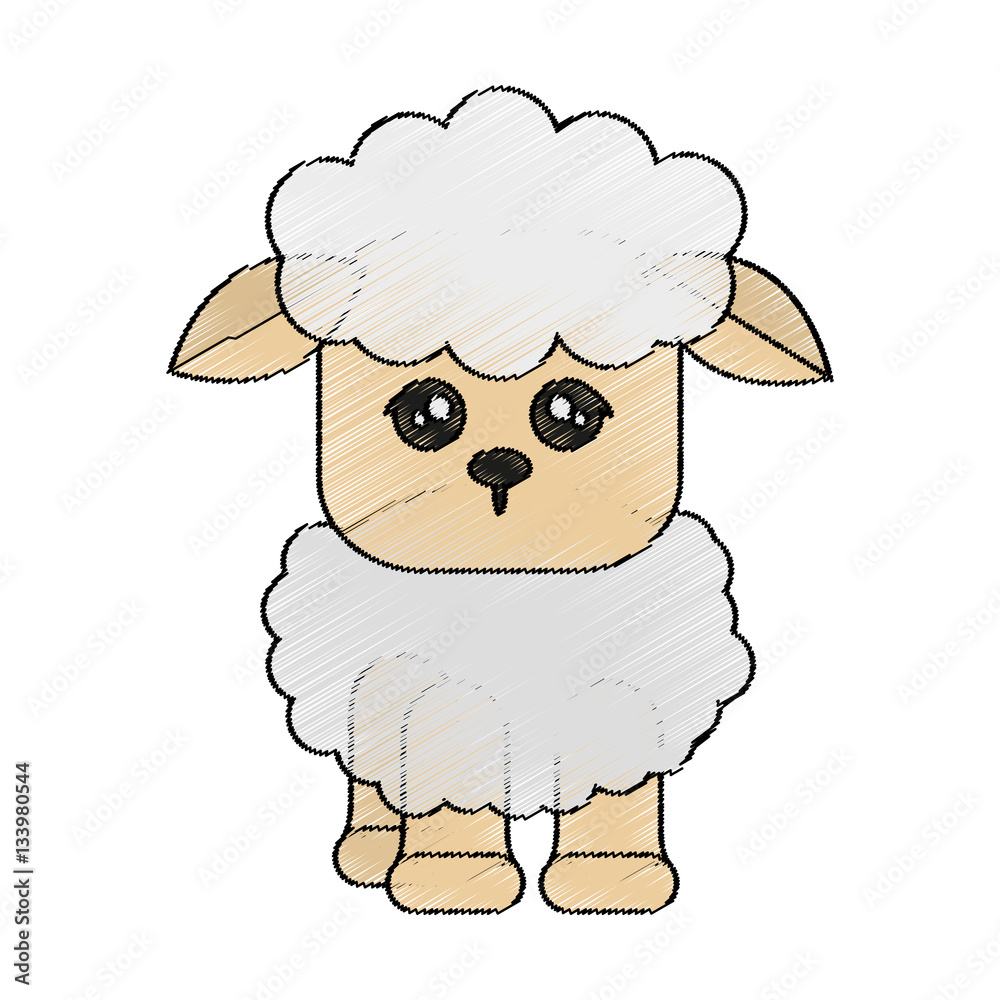 sheep animal cartoon icon over white background. colorful design. vector illustration sheep animal cartoon icon over white background. colorful design. vector illustration