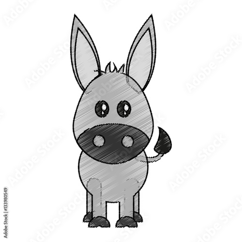 donkey animal cartoon icon over white background. colorful design. vector illustration