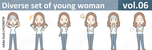 Diverse set of young woman, EPS10 vol.06