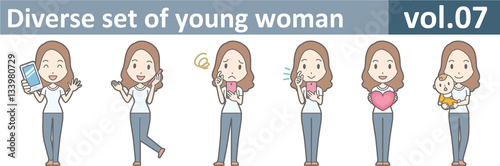 Diverse set of young woman, EPS10 vol.07