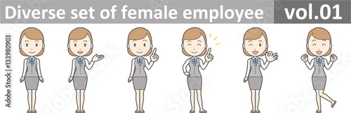 Diverse set of female employee, EPS10 vol.01