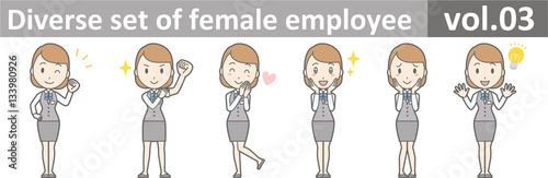 Diverse set of female employee, EPS10 vol.03