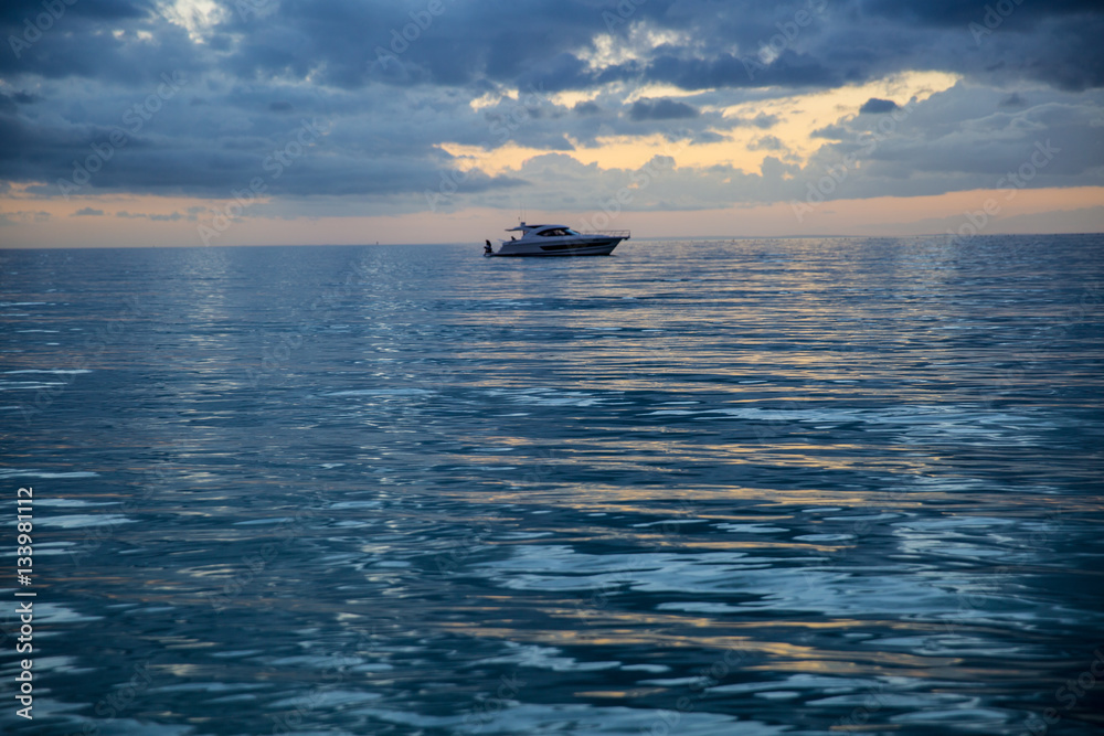 Boat Calm Ocean 