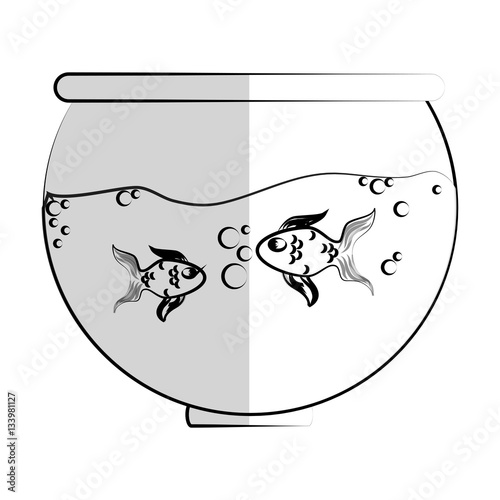 fishbowl cartoon icon over white background. vector illustration