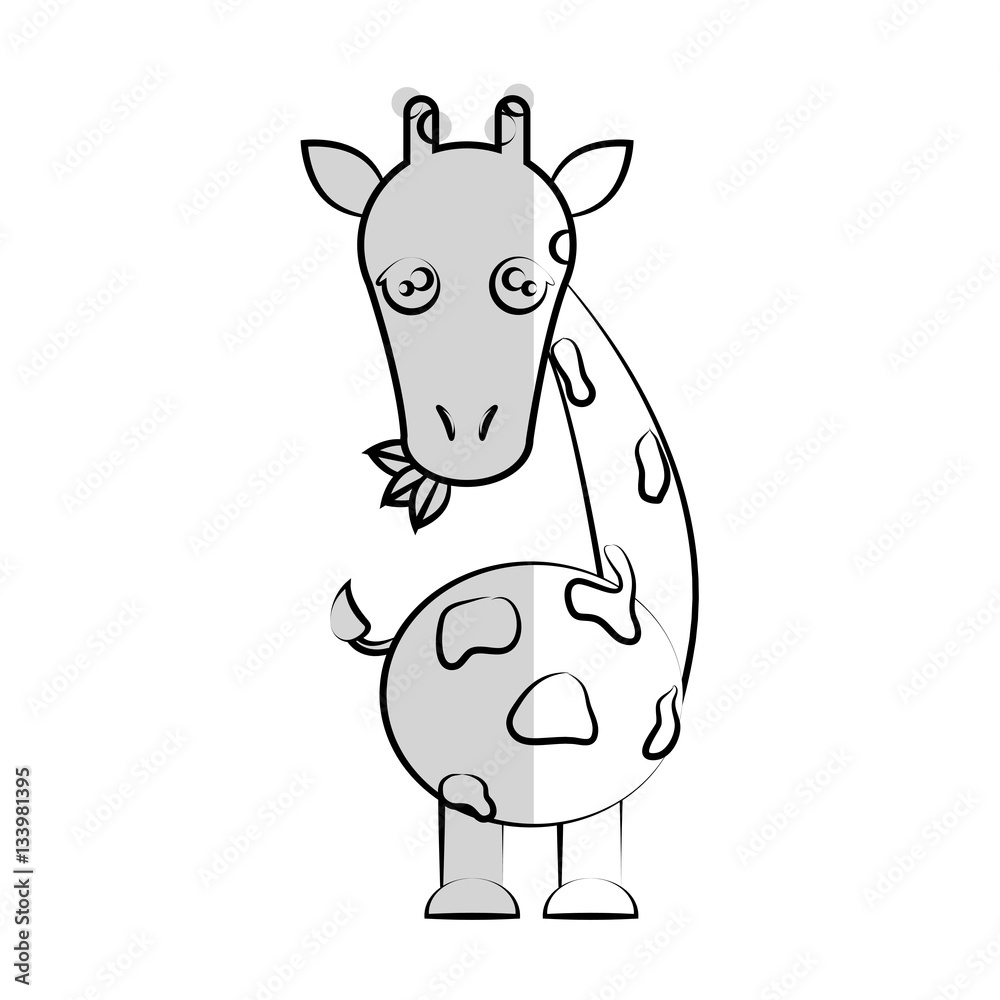 Fototapeta premium giraffe animal cartoon icon over white background. vector illustration