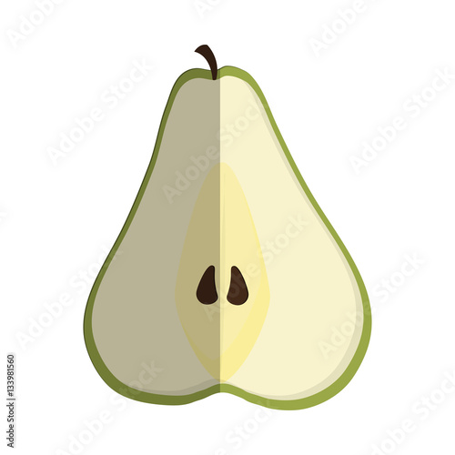 pear fruit icon over white background. colorful design. vector illustration