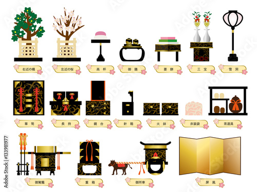 雛飾りのお雛道具