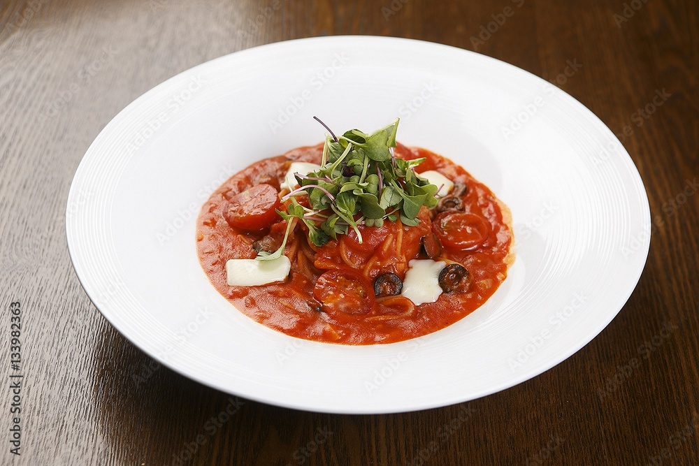 pomodoro pasta on plate pomodoro pasta on plate