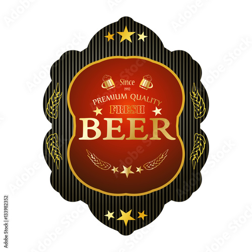 fresh beer label premium quality