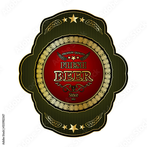 fresh beer label premium quality