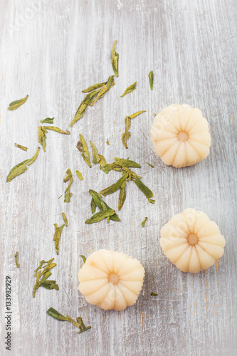 Green Tea Mochi- Japanese dessert mini cakes 