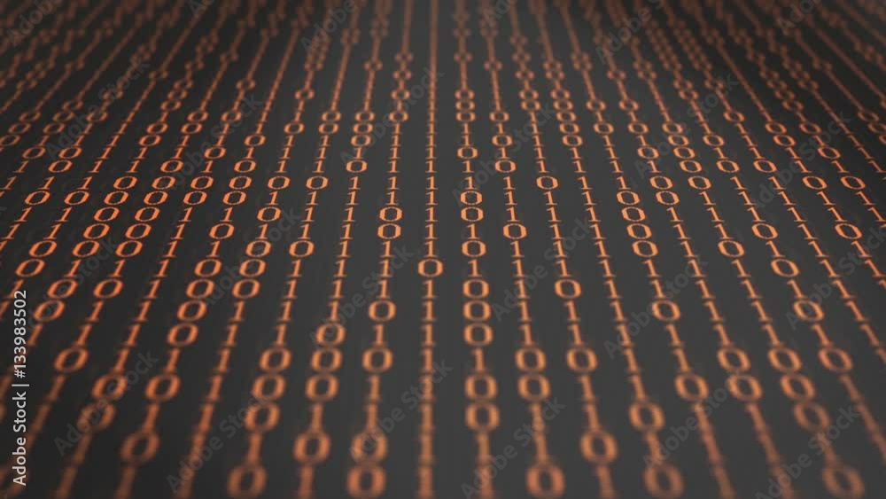 Computer Binary code running  through a computer