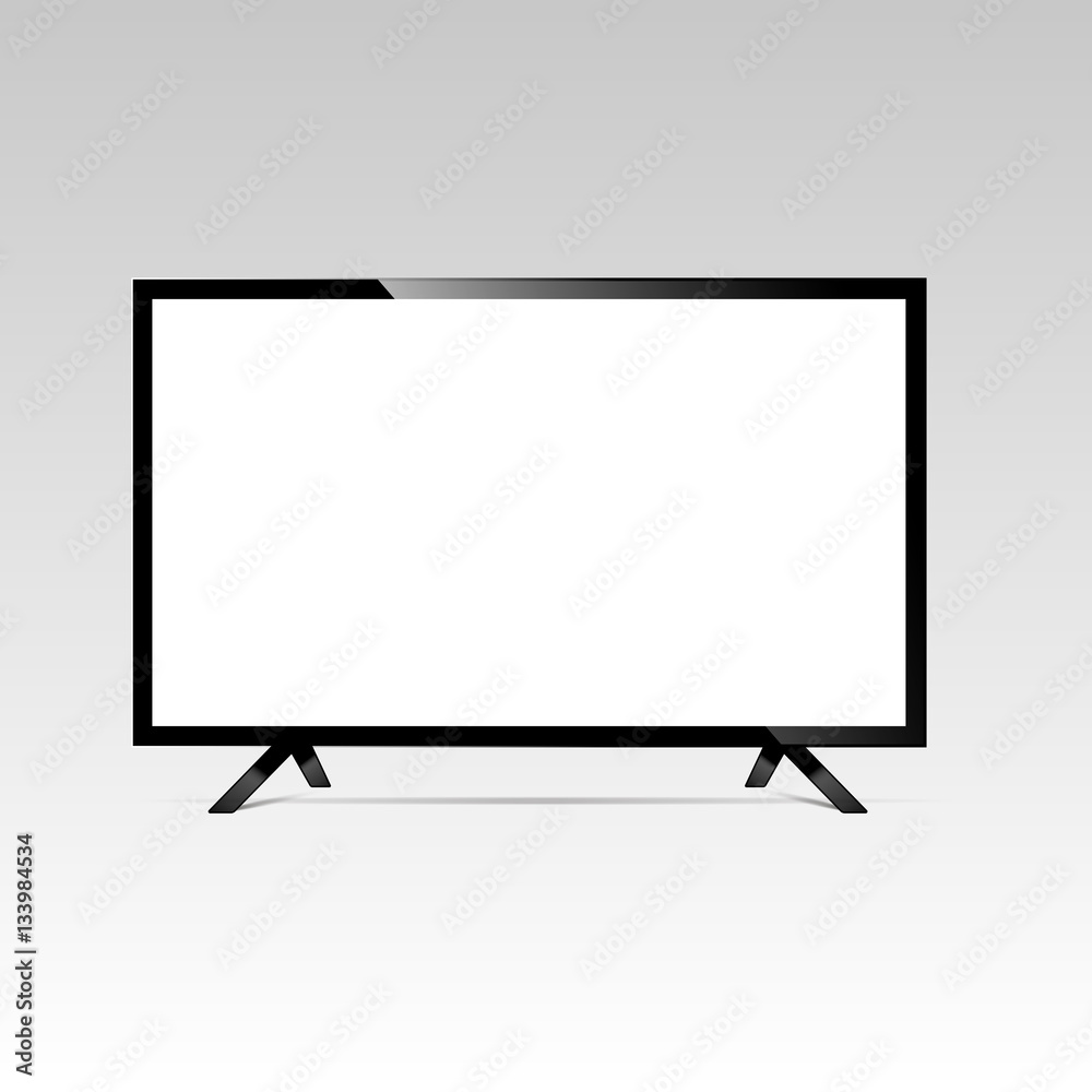 LCD or LED tv screen. Display blank, technology digital, electronic equipment, mockup. Vector illustration LCD or LED tv screen. Display blank, technology digital, electronic equipment, mockup. Vector illustration