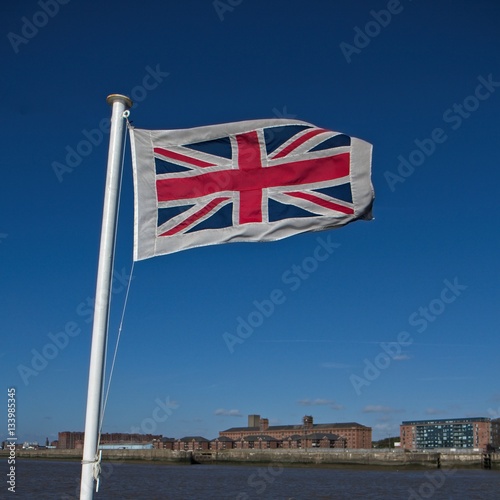 British flag waving on the wind photo