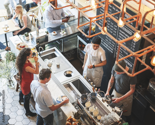 Coffee Shop Bar Counter Cafe Restaurant Relaxation Concept